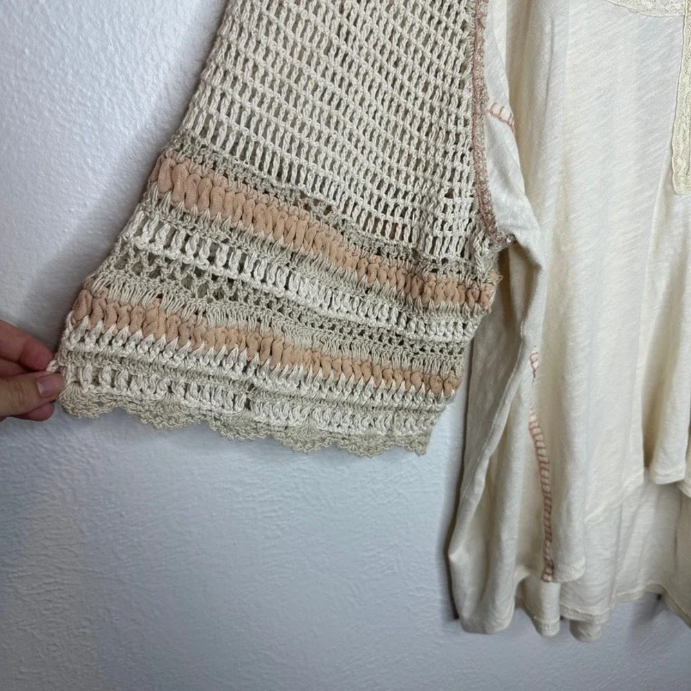 Free People Crochet Me Pullover Size Small NWT